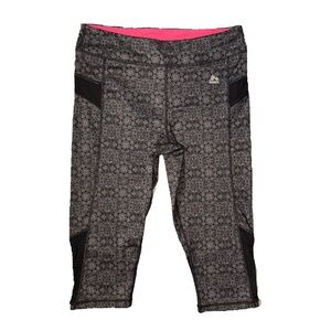 RBX Black and Gray Patterned Leggings